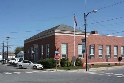 First Rural Free Delivery Route Marker, Harrington Post Office. Click for full size. First Rural Free Delivery Route Marker, Harrington Post Office image. Click for full size.