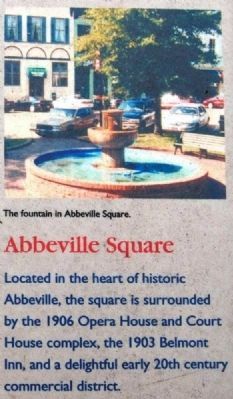 Abbeville County Marker -<br>Abbeville Square. Click for full size. Abbeville County Marker -<br>Abbeville Square image. Click for full size.