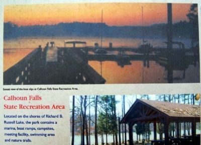 Abbeville County Marker -<br>Calhoun Falls State Recreation Area. Click for full size. Abbeville County Marker -<br>Calhoun Falls State Recreation Area image. Click for full size.
