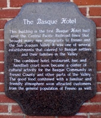 The Basque Hotel Marker image. Click for full size.