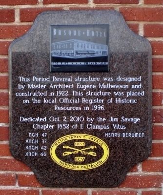 The Basque Hotel Official Register of Historic Resources Marker image. Click for full size.