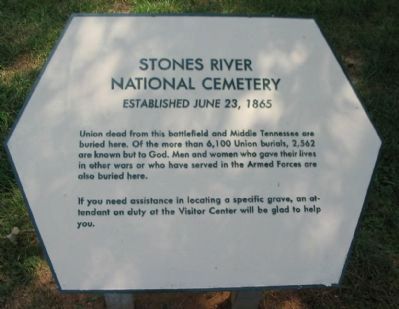 Stones River National Cemetery Marker image. Click for full size.
