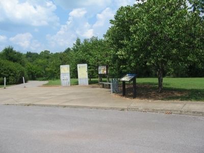 Signs and Marker at the Bragg Trailhead. Click for full size. Signs and Marker at the Bragg Trailhead image. Click for full size.
