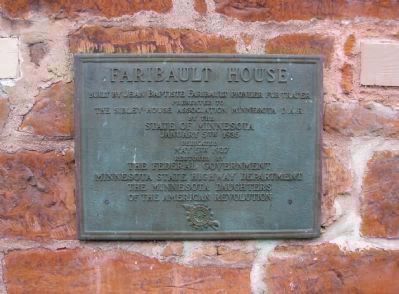 Faribault House <small>D.A.R.</small> Plaque image. Click for full size.