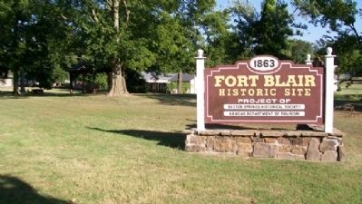 Fort Blair HIstoric Site Marker. Click for full size. Fort Blair HIstoric Site Marker image. Click for full size.