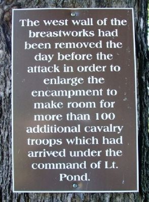 Fort Blair West Breastworks Marker. Click for full size. Fort Blair West Breastworks Marker image. Click for full size.