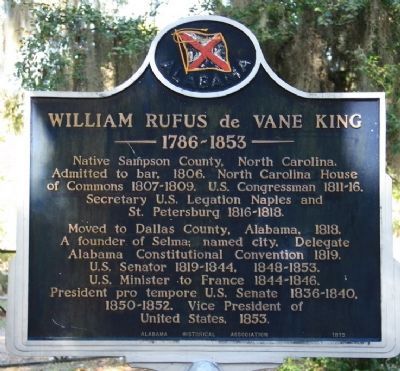 William Rufus de Vane King Marker image. Click for full size.