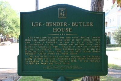 Lee - Bender - Butler House Marker image. Click for full size.