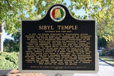 Sibyl Temple Marker (Side B) image. Click for full size.