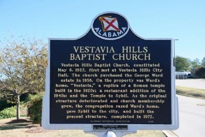 Vestavia Hills Baptist Church / George Ward 1867-1940 Marker (Side A) image. Click for full size.