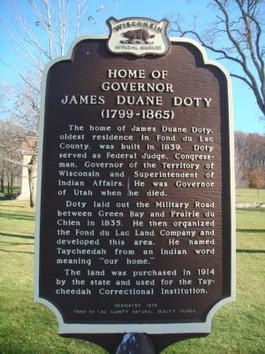 Home of Governor James Duane Doty Marker. Click for full size. Home of Governor James Duane Doty Marker image. Click for full size.