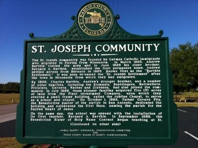 St. Joseph Community Marker image. Click for full size.