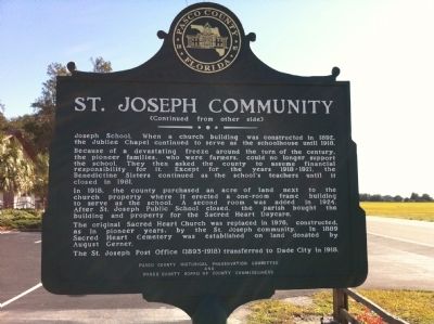 St. Joseph Community Marker reverse image. Click for full size.