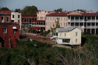 North Bridge Footing and Bridge Tender's House Viewed From The Edmund Pettus Bridge.. Click for full size. North Bridge Footing and Bridge Tender's House Viewed From The Edmund Pettus Bridge. image. Click for full size.