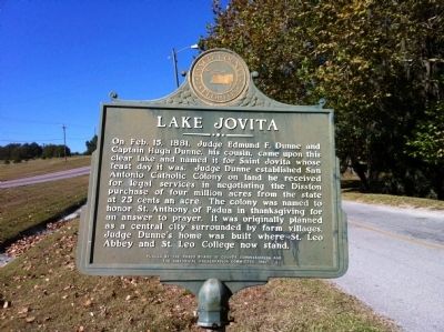 Lake Jovita Marker. Click for full size. Lake Jovita Marker image. Click for full size.