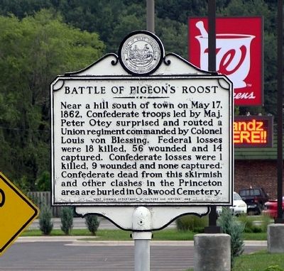 Battle of Pigeon's Roost Marker image. Click for full size.