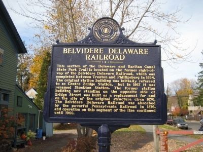 Belvidere Delaware Railroad Marker image. Click for full size.