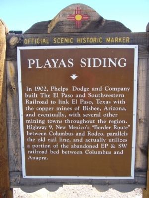 Playas Siding Marker image. Click for full size.