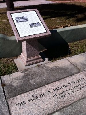 St. Benedict the Moor School Marker (with poem in sidewalk) image. Click for full size.