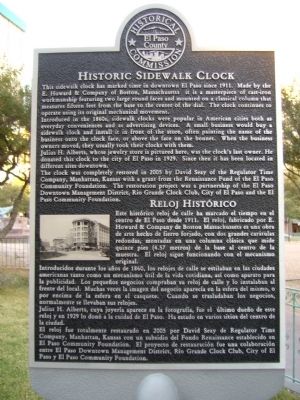 Historic Sidewalk Clock Marker image. Click for full size.