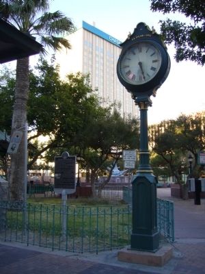 Historic Sidewalk Clock and Marker image. Click for full size.