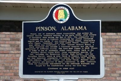 Pinson, Alabama Marker (Side A) image. Click for full size.