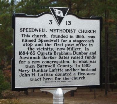 Speedwell Methodist Church Marker image. Click for full size.