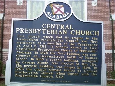 Central Presbyterian Church Marker image. Click for full size.