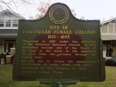 Site of Huntsville Female College Marker image. Click for full size.