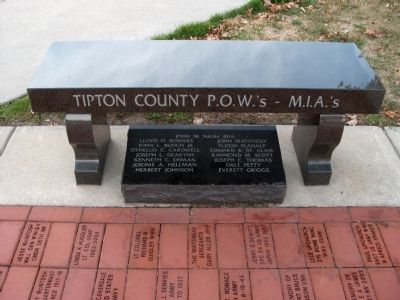 Tipton County P.O.W.'s - M.I.A.'s  (Memorial Bench) image. Click for full size.