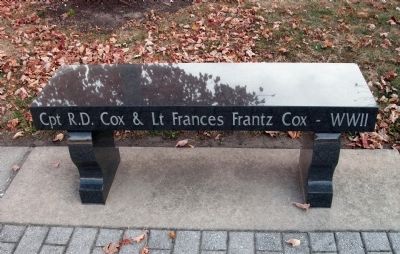 Cpt R. D. Cox & Lt Frances Frantz Cox - WW II (Memorial Bench) image. Click for full size.