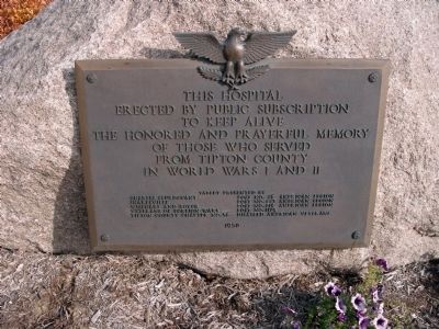 Tipton County (Indiana) World War I and II Memorial Marker image. Click for full size.