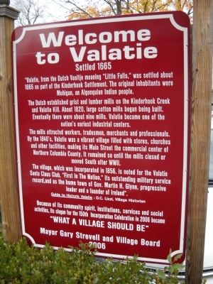 Welcome to Valatie Marker image. Click for full size.