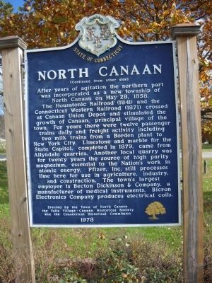 North Canaan Marker (Reverse Side) image. Click for full size.