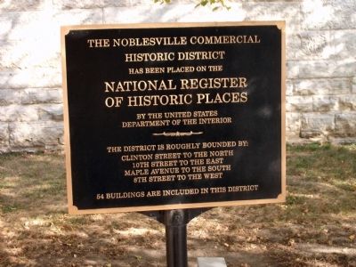 The Noblesville Commercial Historic District Marker image. Click for more information.