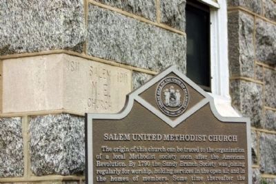 Salem United Methodist Church Cornerstone image. Click for full size.