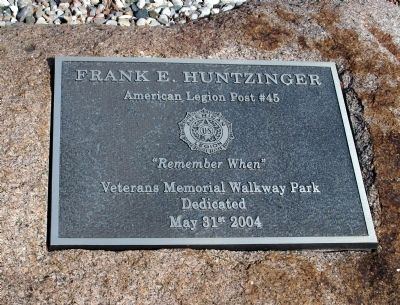 Veterans Memorial Walkway Park - - Plaque image. Click for full size.