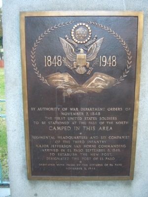 The First United States Soldiers to be stationed at the Pass of the North Marker image. Click for full size.