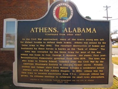 Athens, Alabama Marker image. Click for full size.