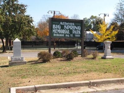 Athens Big Spring Memorial Park Marker. Click for full size. Athens Big Spring Memorial Park Marker image. Click for full size.