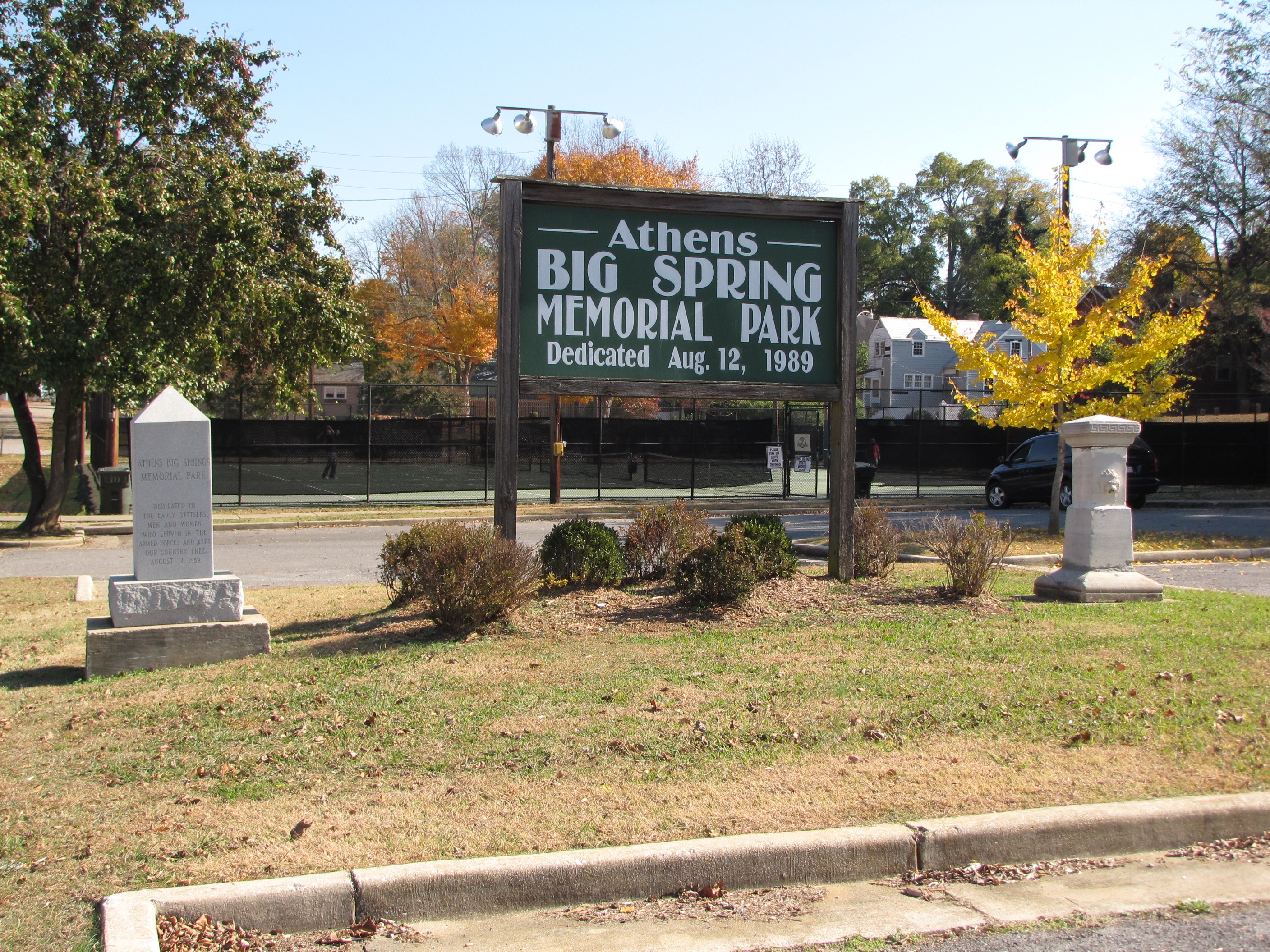 Athens Big Spring Memorial Park Marker