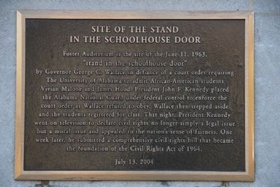 Site Of The Stand In The Schoolhouse Door (Top Marker) image. Click for full size.