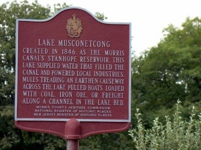 Lake Musconetcong Marker image. Click for full size.
