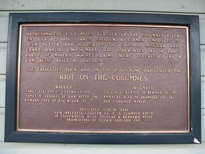 Riot on the Cosumnes Marker image. Click for full size.