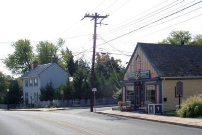 Carey Storehouse Marker, looking south on Union Street (State Route 5) image. Click for full size.