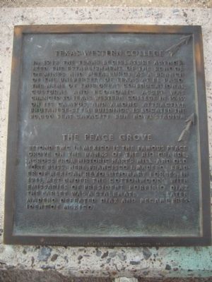 Texas Western College/ The Peace Grove Marker image. Click for full size.