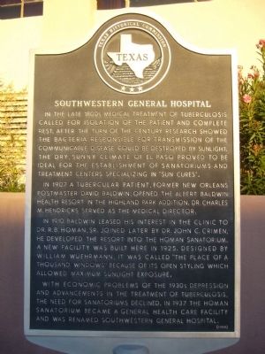 Southwestern General Hospital Marker image. Click for full size.