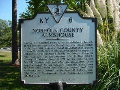 Norfolk County Almshouse Marker image. Click for full size.