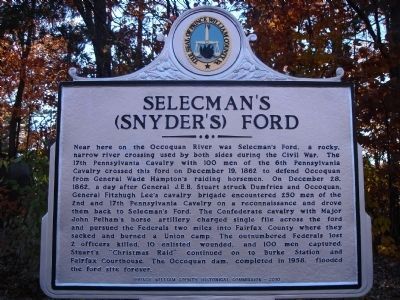 Selecman's (Snyder's) Ford Marker image. Click for full size.