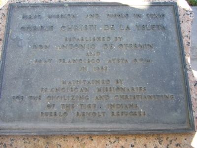 First Mission and Pueblo in Texas Marker image. Click for full size.